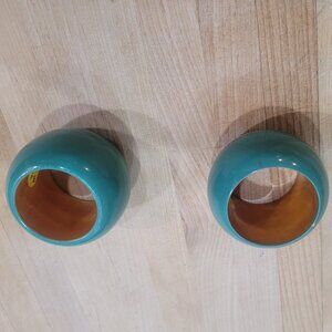 Two Green & Orange Napkin Holders